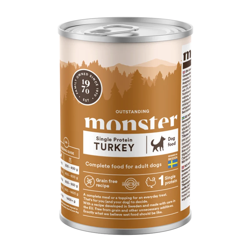 Monster Dog Adult Single Turkey Burk - 400 G