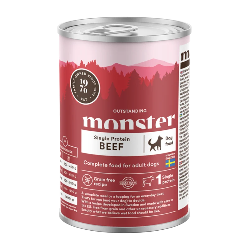 Monster Dog Adult Single Beef Burk - 400 G