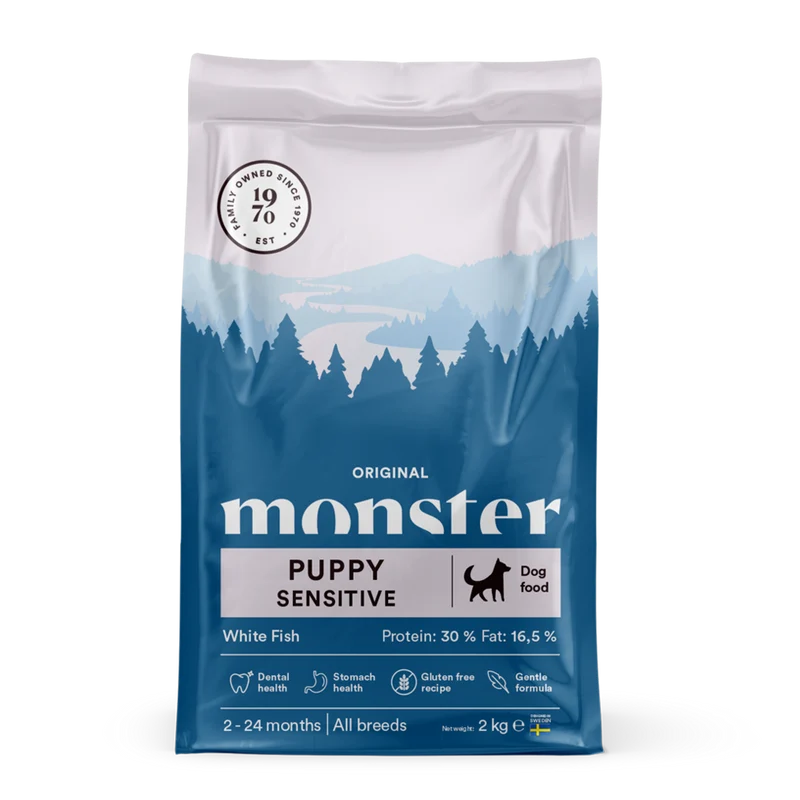 Monster Dog Orig. Puppy Sens. White Fish - 2 KG