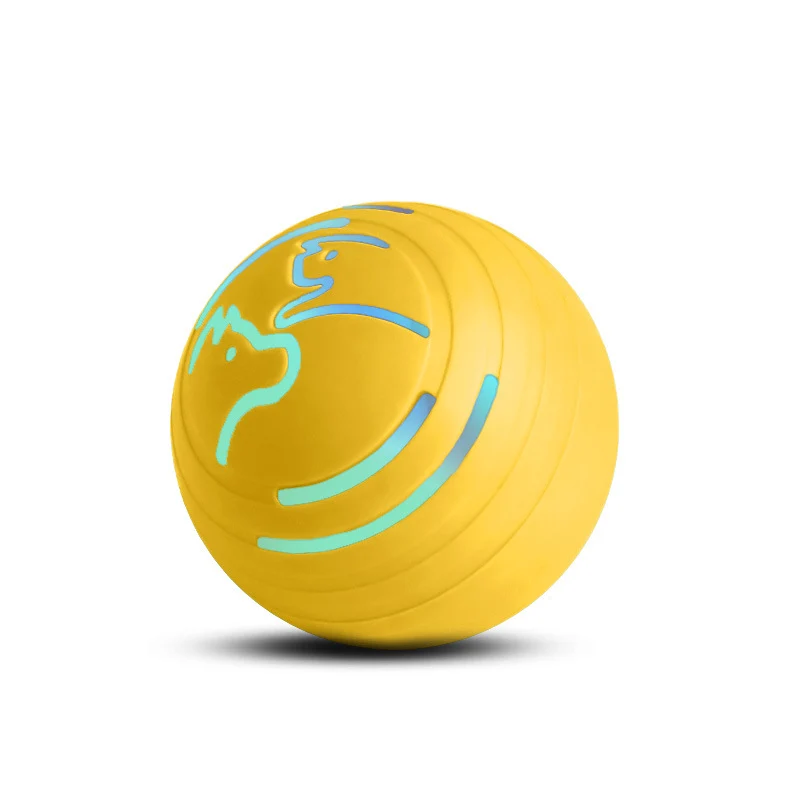 Rechargeable Automatic Jumping Pet Toy Ball for Dogs & Cats – Yellow, 2-Pack