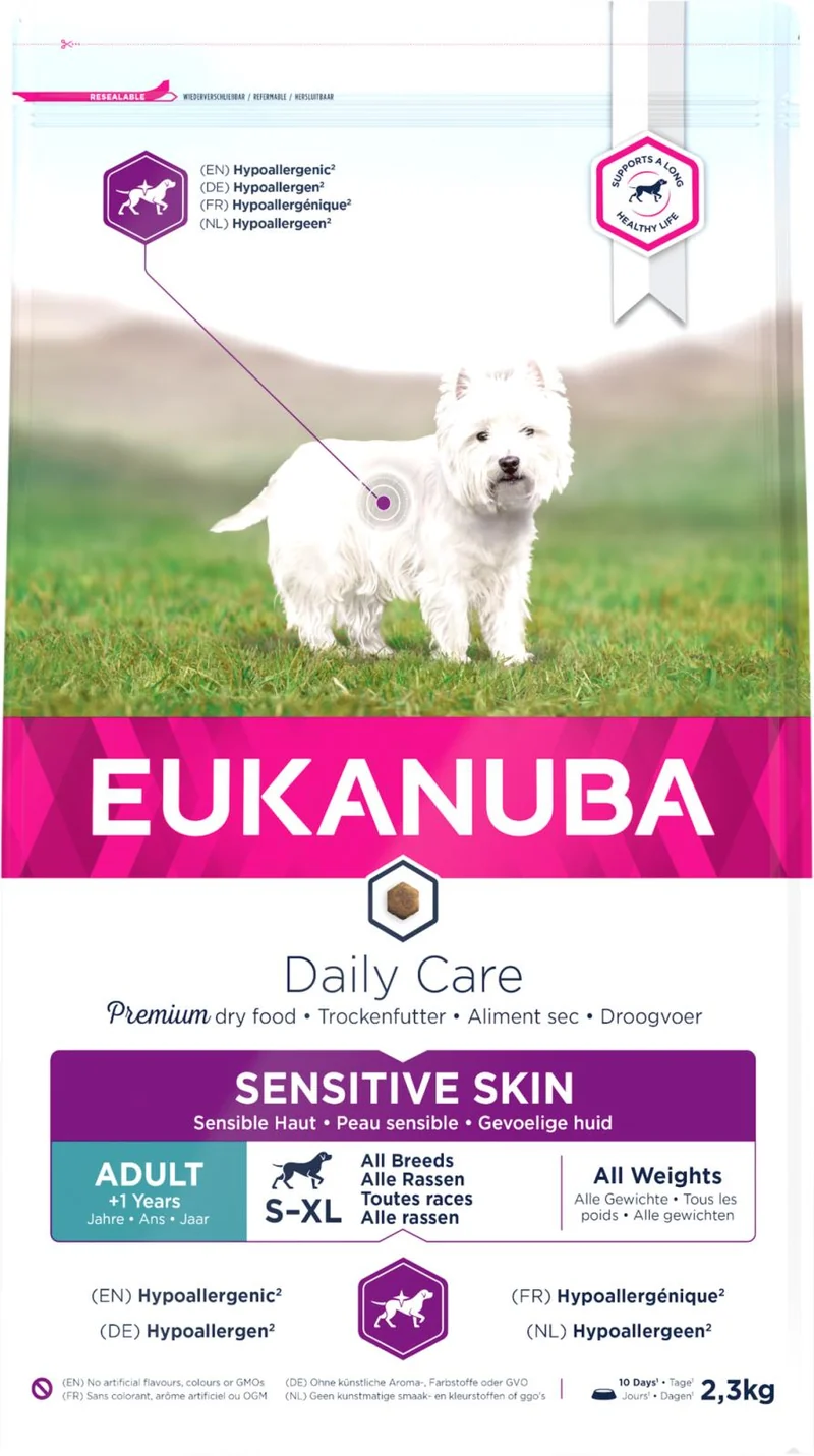 Eukanuba DailyCare Sensitive Skin torrfoder för hund 2,3 kg