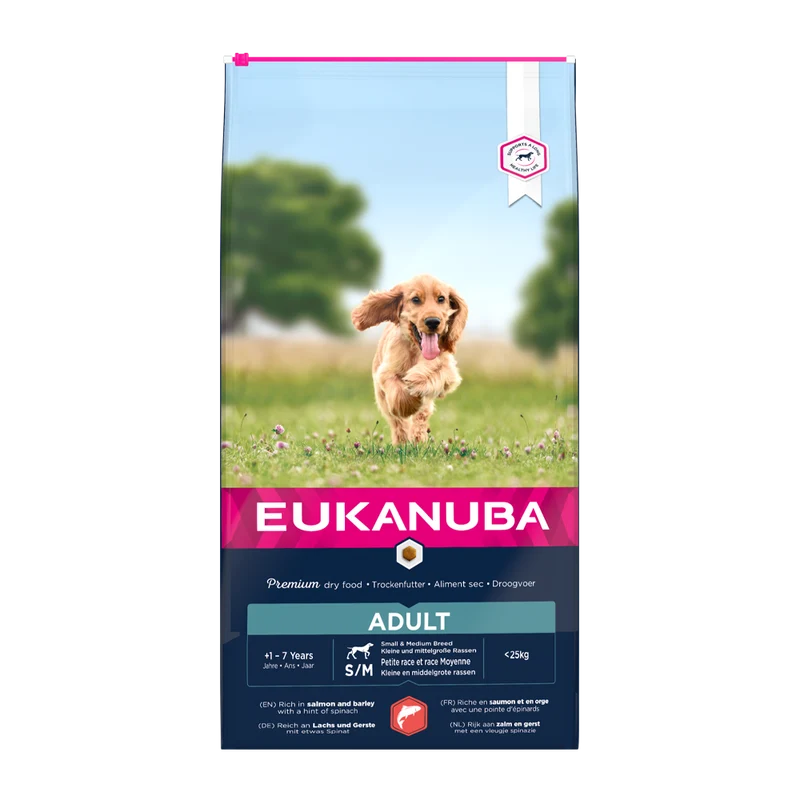 Euk Dog Ad Sm/med Salmon & Barley - 12 KG
