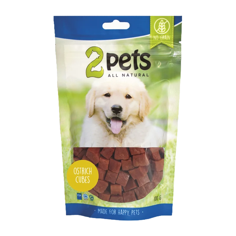 2PETS Dogsnack Ostrich/Struts Cubes