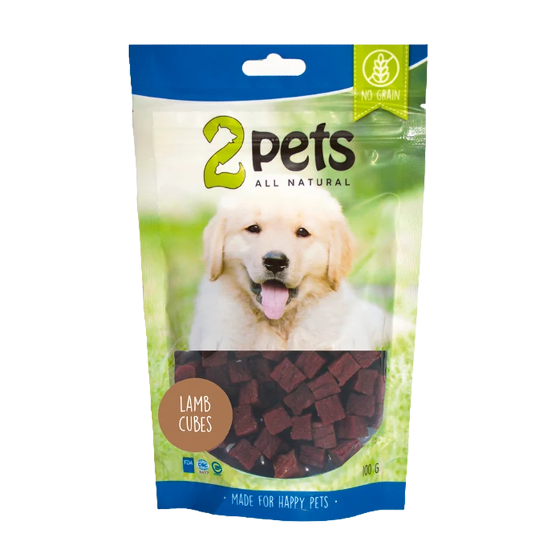 2PETS Dogsnack Lamb Cubes - 100 G