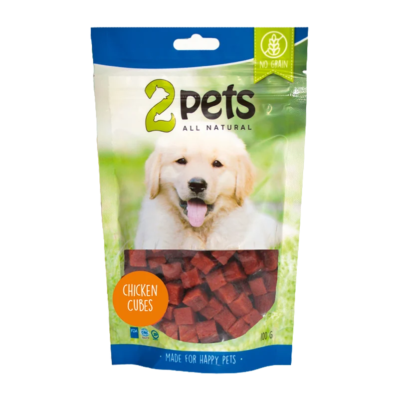 2PETS Dogsnack Chicken Cubes - 100 G
