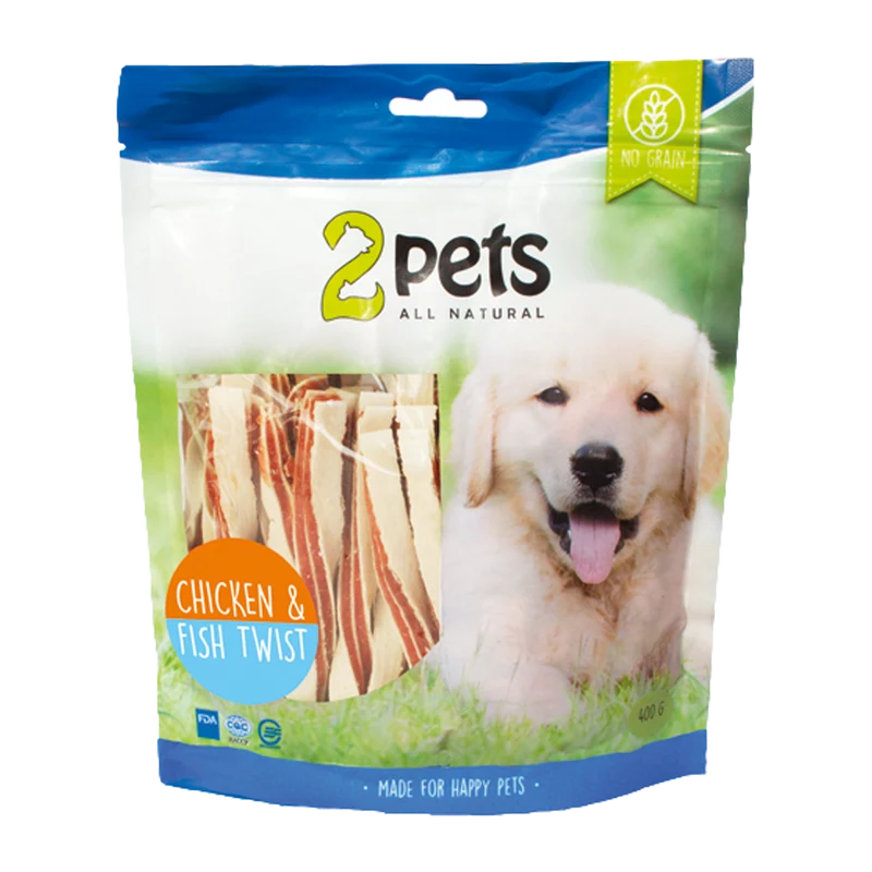 2PETS Dogsnack Chicken&fish Twist - 400 G
