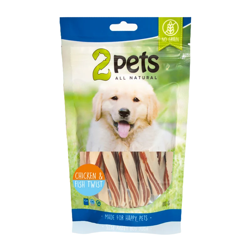 2PETS Dogsnack Chicken&fish Twist - 100 G