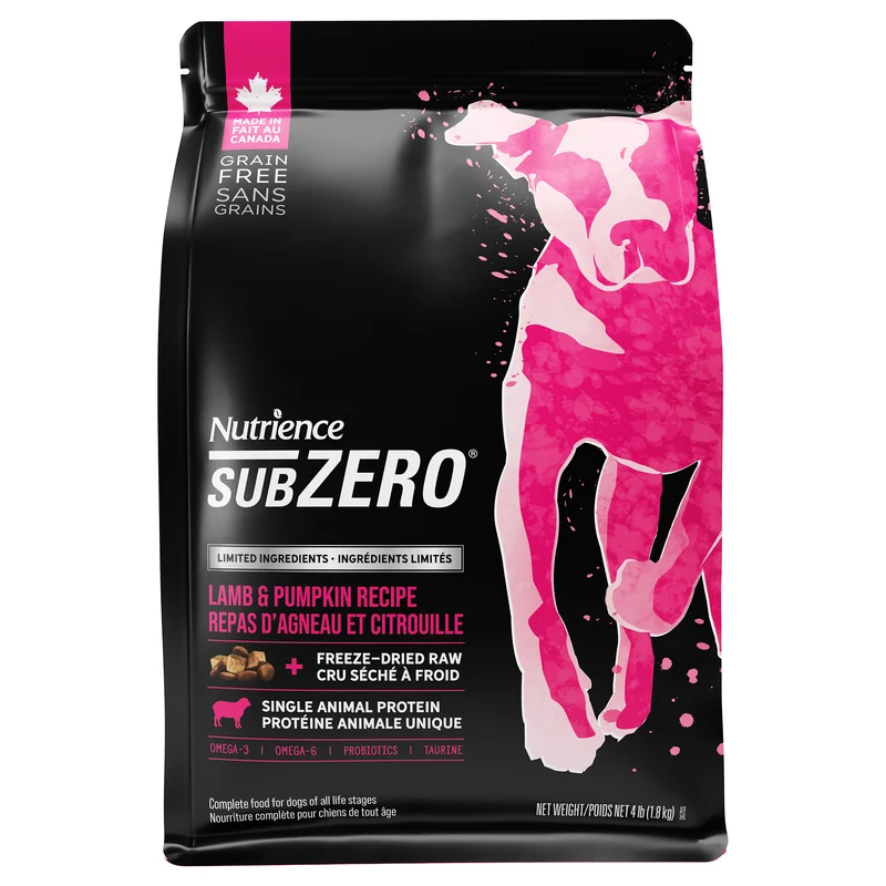 Nutrience SubZero à ingrédients limités, Repas d’agneau et citrouille