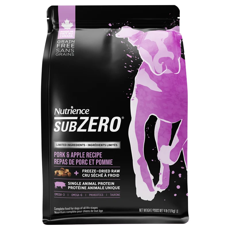 Nutrience SubZero à ingrédients limités, Repas de porc et pomme