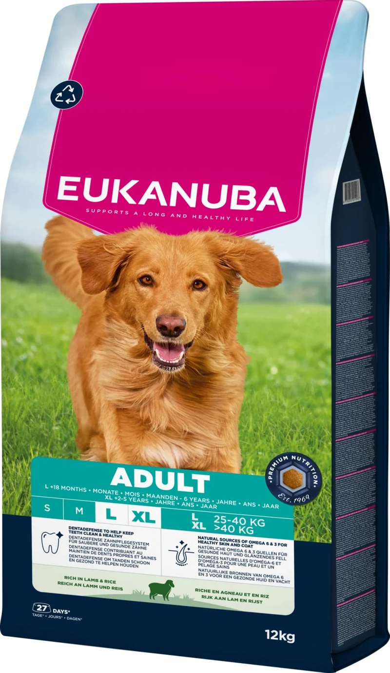 Eukanuba Adult Large Lamb & Rice torrfoder för hund 12 kg