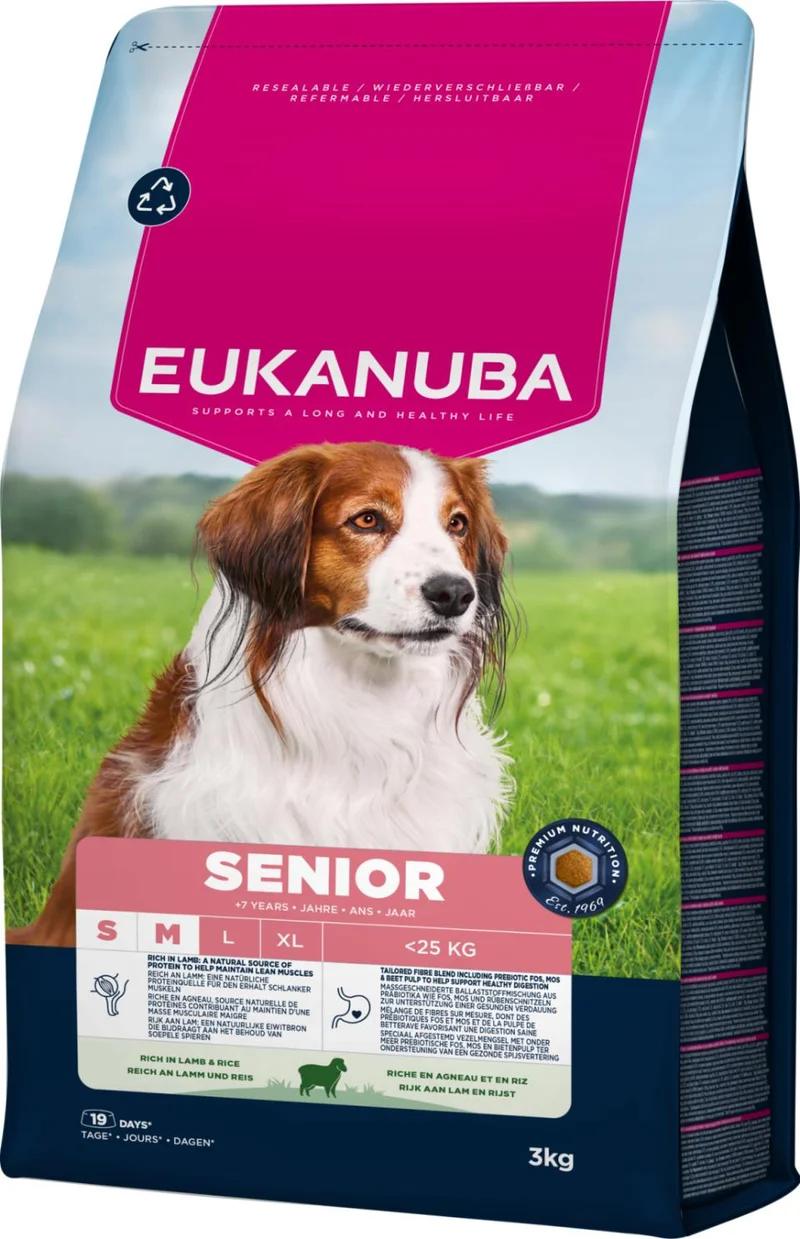 Eukanuba Senior Small/Medium Lamb & Rice torrfoder för hund