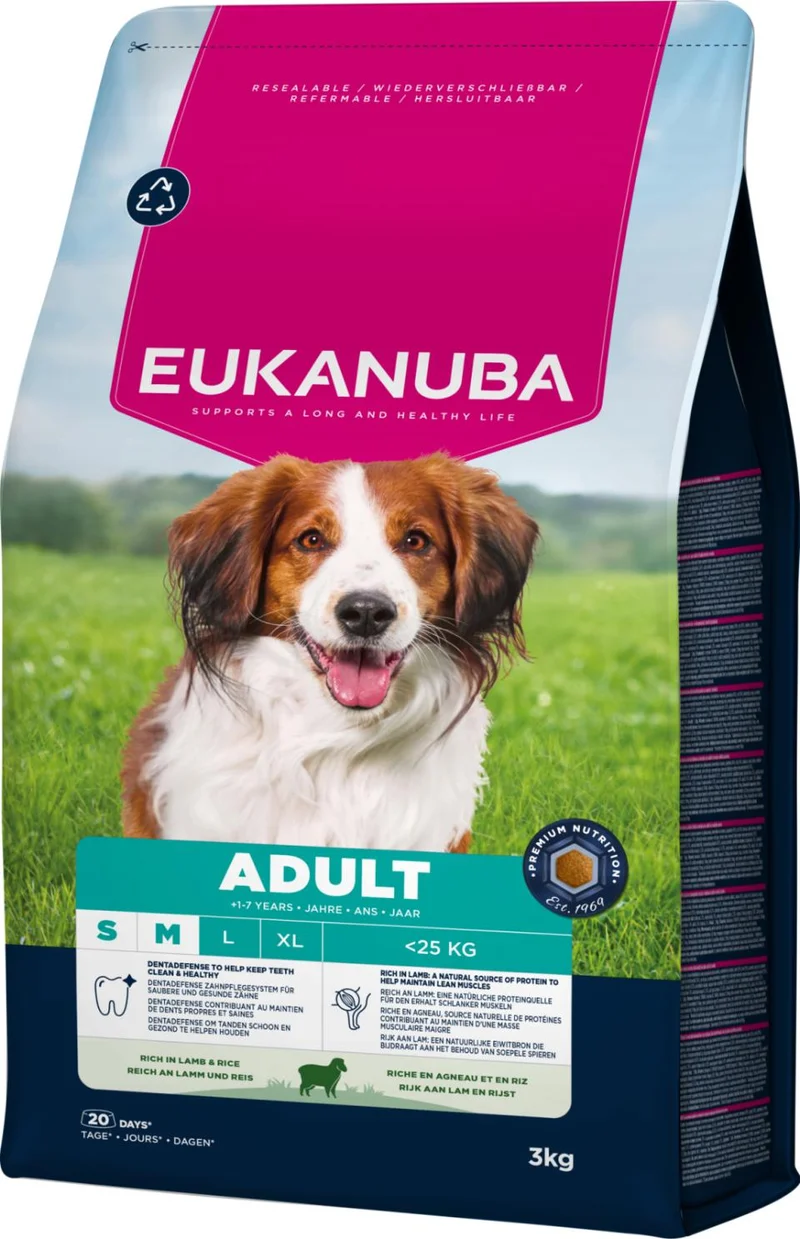 Eukanuba Adult Small & Medium Lamb & Rice torrfoder för hund
