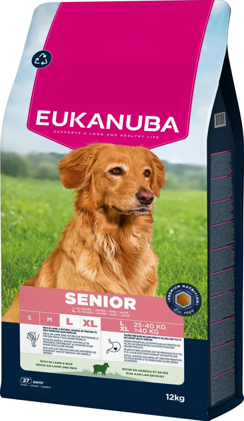 Eukanuba Senior Large Lamb & Rice torrfoder för hund 12 kg