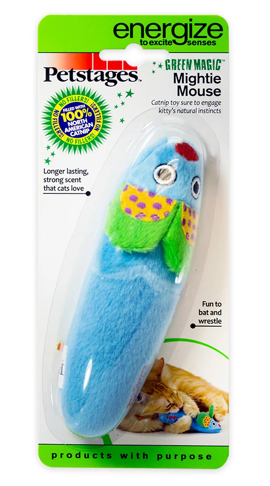Petstages Cat Toy Green Magic Mightie Mouse