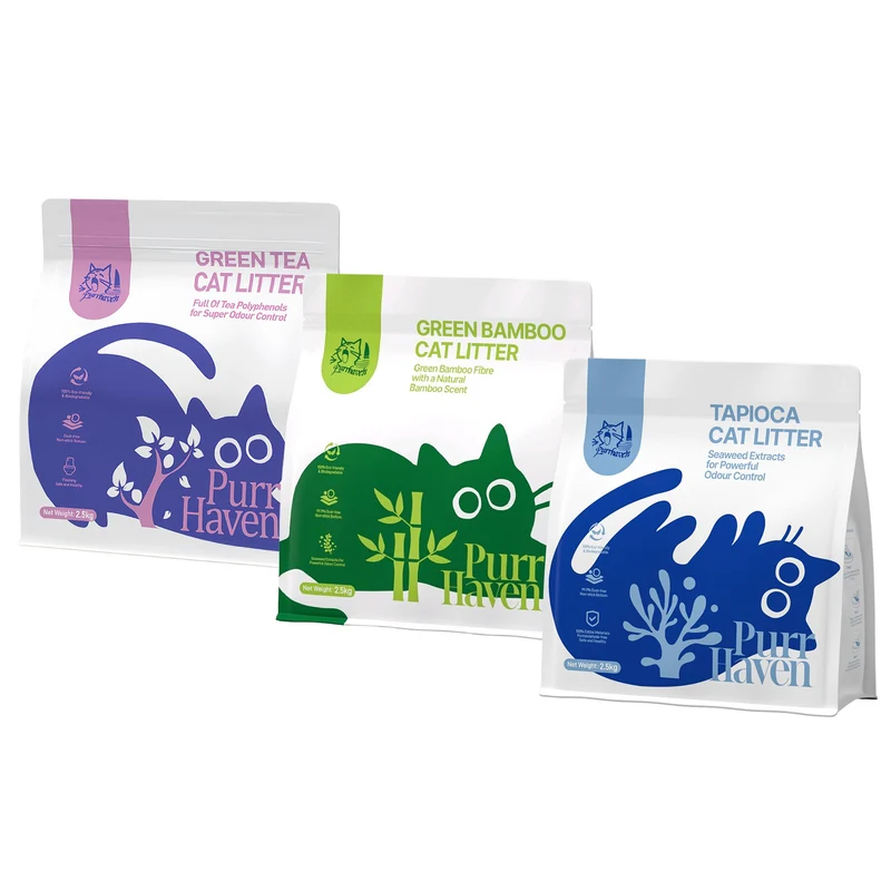 PurrHaven Tapioca Clumping Cat Litter – 7.5kg x 3 Pack | Dust-Free, Odour-Neutralising