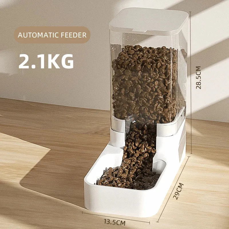 Automatic Pet Feeder & Water Dispenser – Large Capacity, See-Through Design