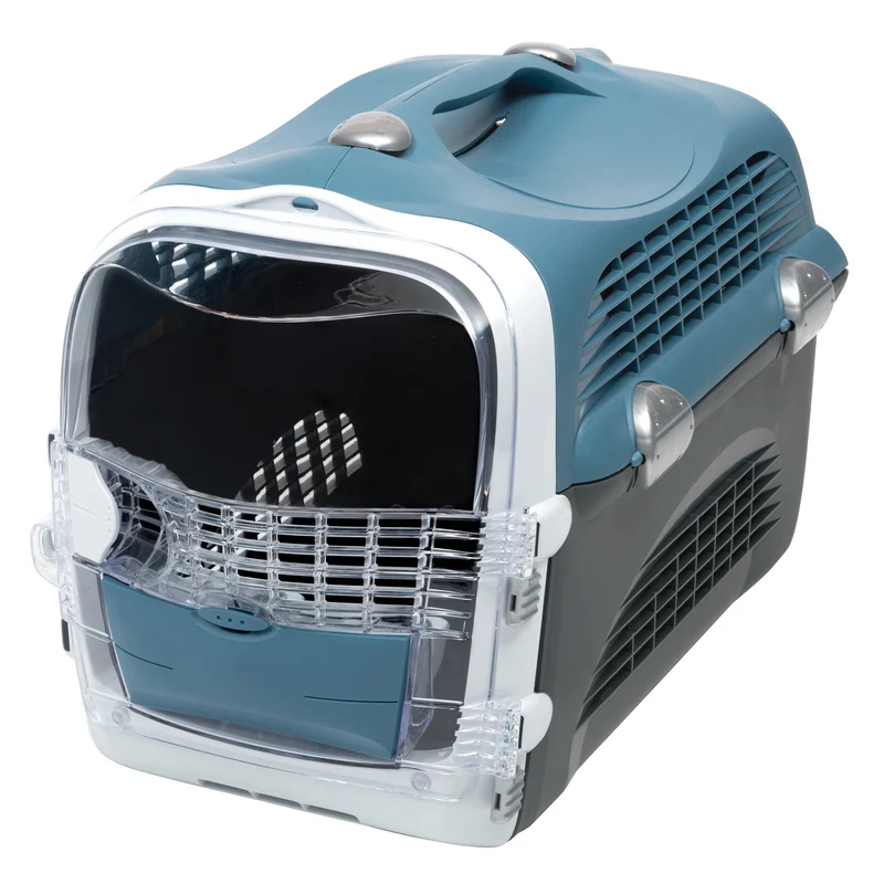 Cage de transport multifonctionnelle Cabrio Catit, bleu gris - L. 51 x l. 33 x H. 35 cm (20 x 13 x 13,75 po)