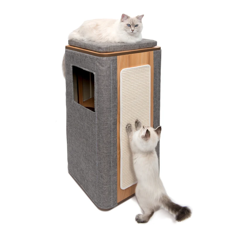 Meuble Cubo Tower Vesper pour chats, 42,5 x 42,5 x 87,5 cm (17 x 17 x 34 po)