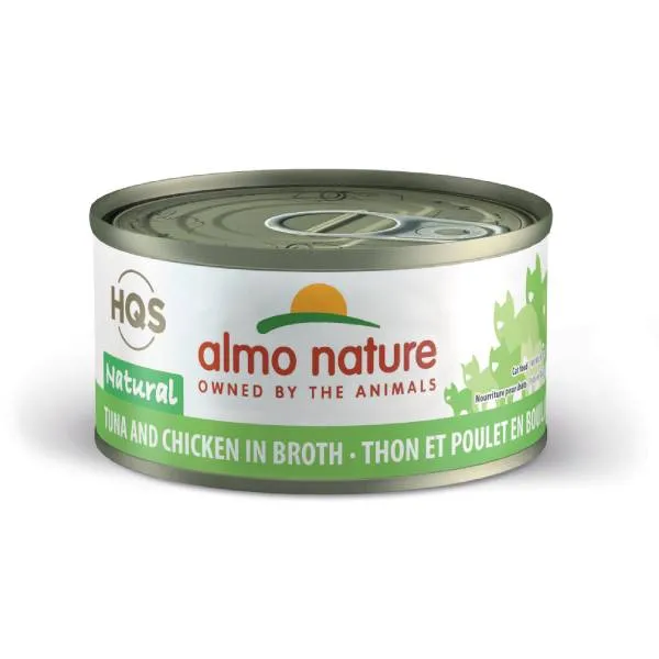 Almo Nature Natural pour Chat, Thon et Poulet en Bouillon 70 g.