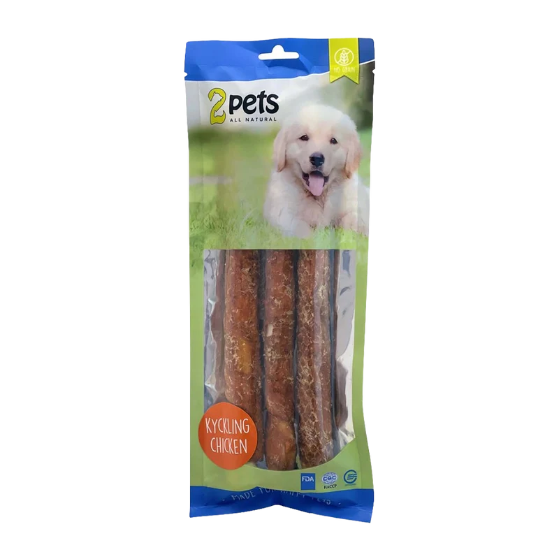 2PETS Tuggrulle M Kycklingfilé - 28 CM - 3 PACK