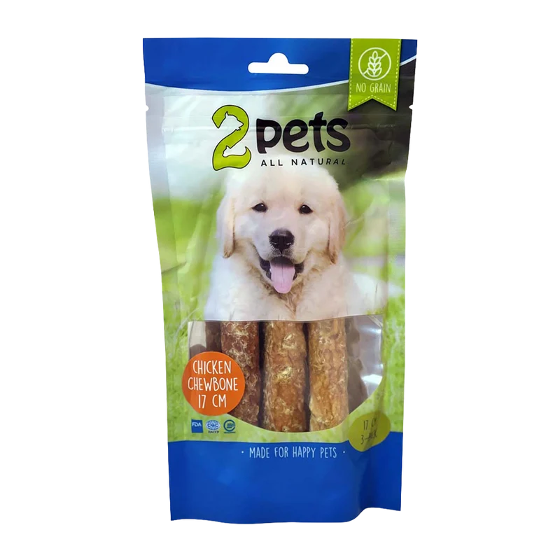 2PETS Tuggrulle M Kycklingfilé - 17 CM - 3 PACK