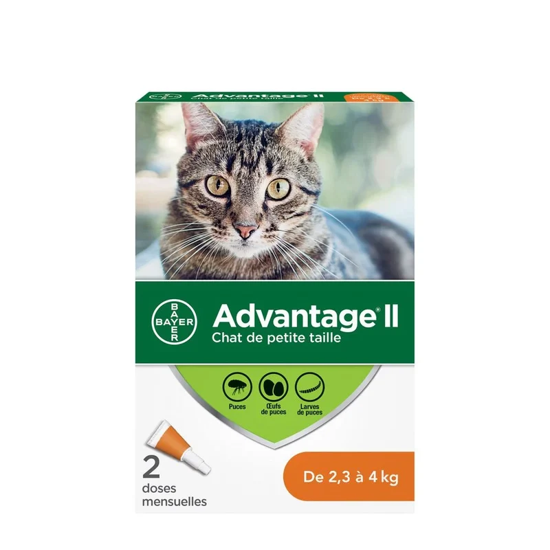 Advantage II pour Chats (entre 2.3 kg et 4 kg) 2 doses