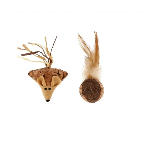 Dogman Cat Toy Natural Mouse and Ball