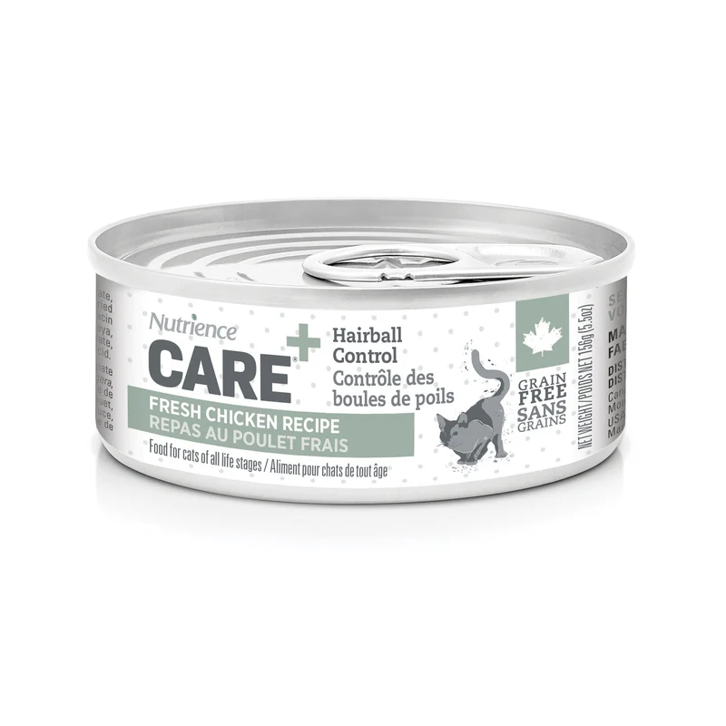 Pâté Nutrience Care Contrôle des boules de poils pour chats, repas au poulet frais, 156 g (5,5 oz)