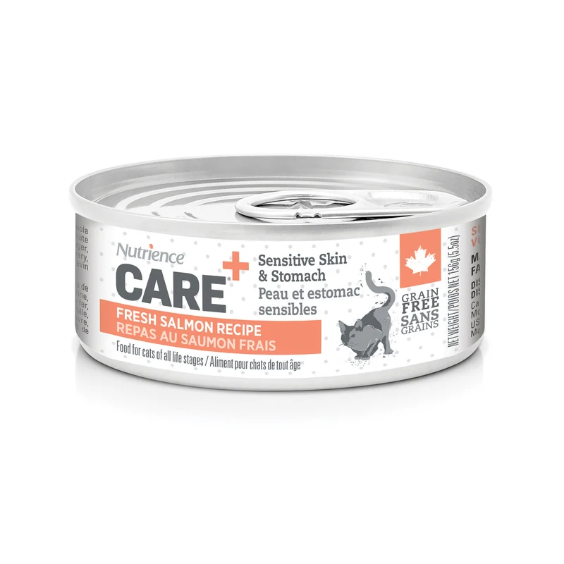 Pâté Nutrience Care Peau et estomac sensibles pour chats, repas au saumon frais, 156 g (5,5 oz)