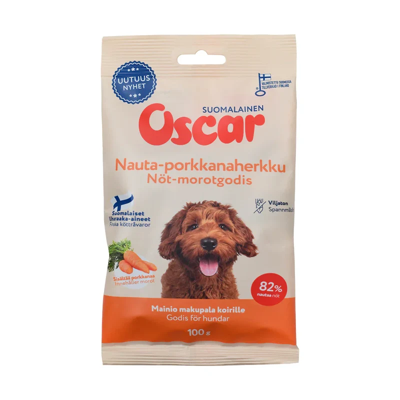 Oscar Nöt- och morotsgodis 100 g för hundar