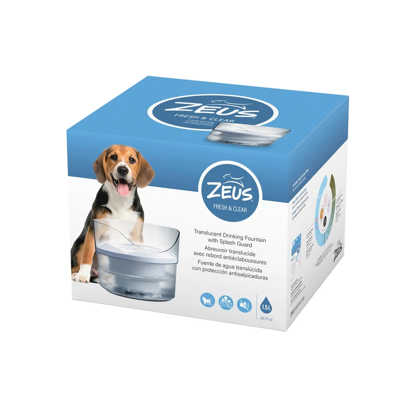 Abreuvoir Fresh & Clear Zeus avec rebord antiéclaboussures, 1,5 L