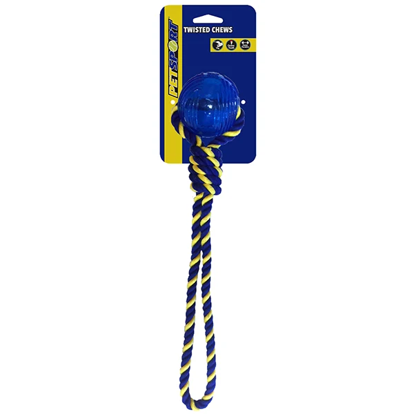 PETSPORT Baumwoll-Seil mit TPR-Ball