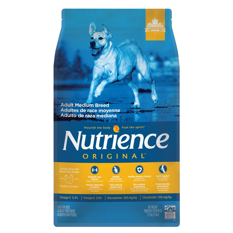 Nutrience Original, Adultes de race moyenne, Poulet et riz brun, 11,5 kg