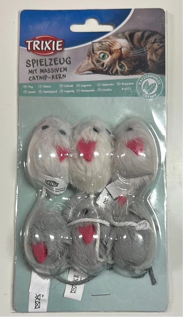 Trixie Kattleksak Plyschmöss 6-pack