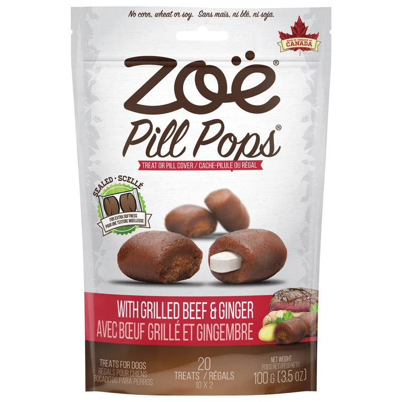 Régals Pill Pops Zoë, Bœuf grillé avec gingembre, 100 g (3,5 oz)