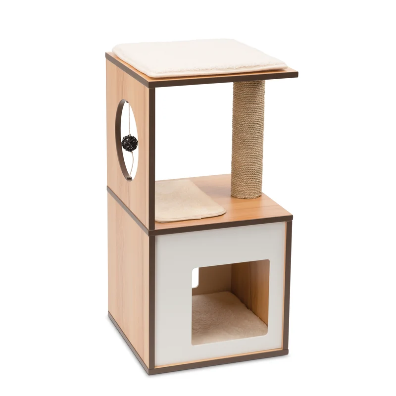 Meuble V-Box Vesper, noyer, petit, 37 x 37 x 72,5 cm