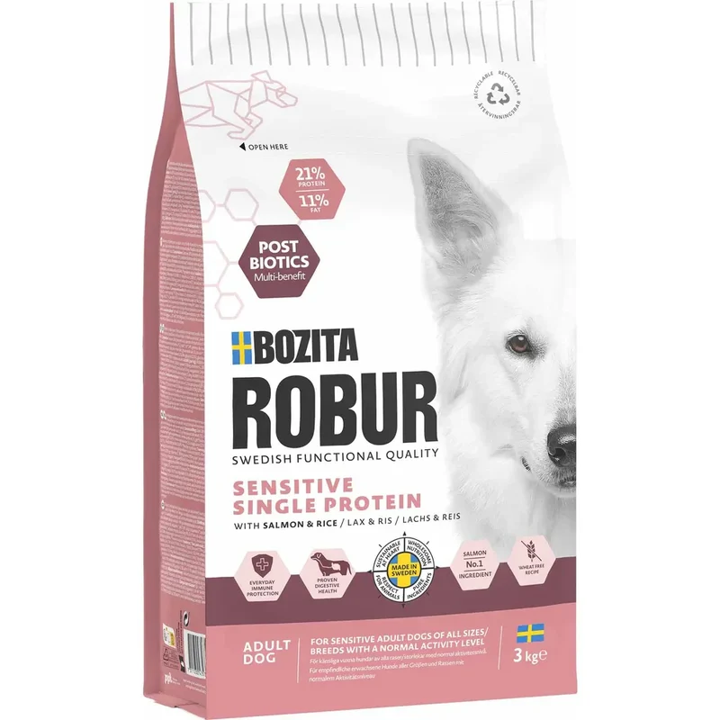 Bozita Robur adult sensitive single protein salmon för hundar