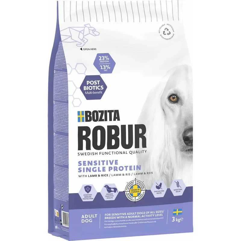 Bozita Robur adult sensitive single protein lamb för hundar