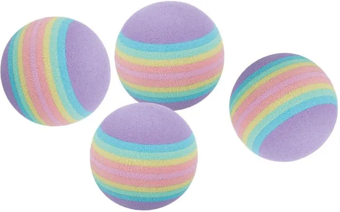 Kattleksak Regnbågsbollar 4-pack