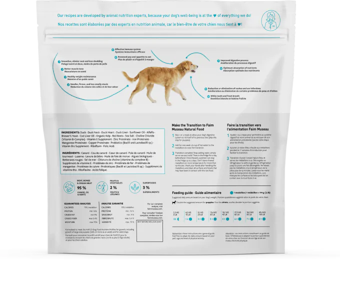 Canard Hypoallergénique de Faim Museau 6lb (24 médaillons)