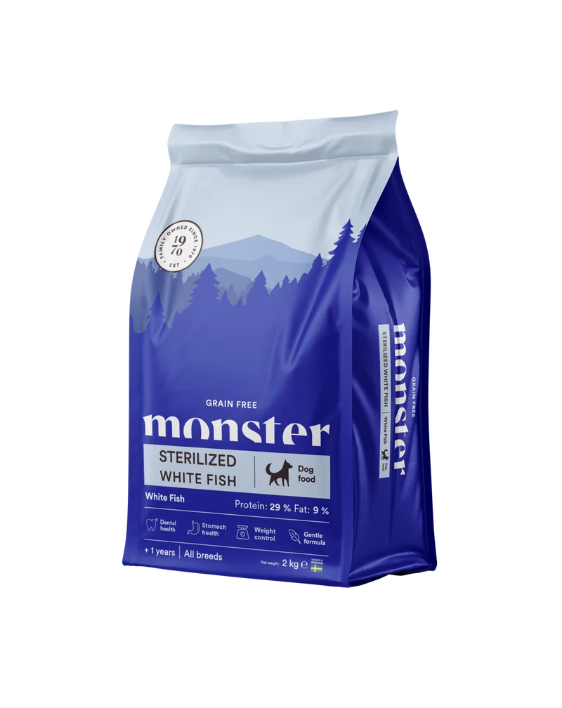 Monster Dog grain free sterilized white fish hundmat