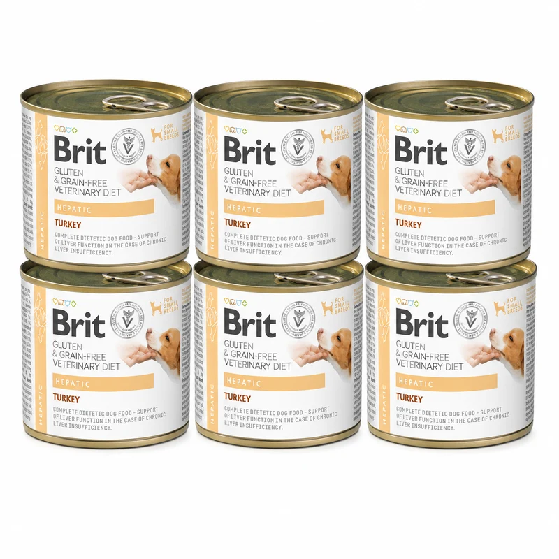 Brit Veterinary Diet Hepatic Turkey för hundar 6 x 200 g