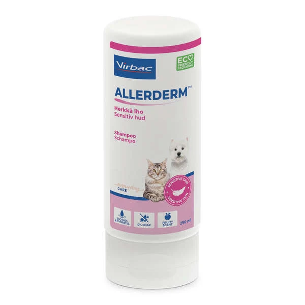 Allerderm Sensitive skin schampo för hund och katt 250 ml SUPERPRIS