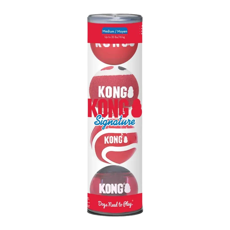 Kong Signature Balls 4 - Pack Medium Mix- 7 CM