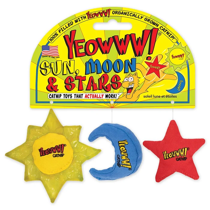 Yeowww! Catnip Cat Toy Sun, Moon & Star