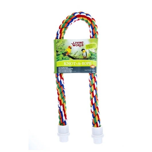 Perchoir Knot-A-Rope Living World en coton, multicolore, diam. 30 mm, long. 90 cm