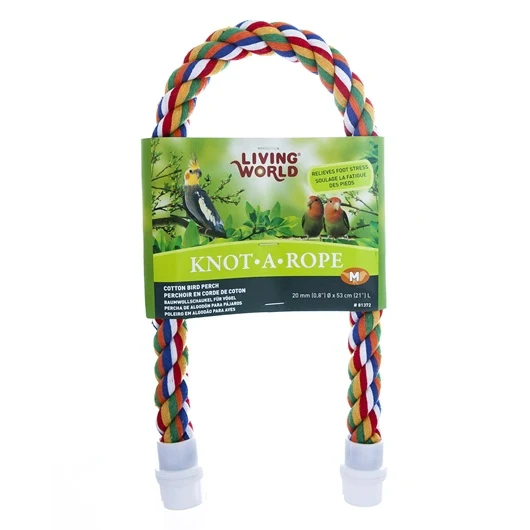 Perchoir Knot-A-Rope Living World en coton, multicolore, diam. 20 mm