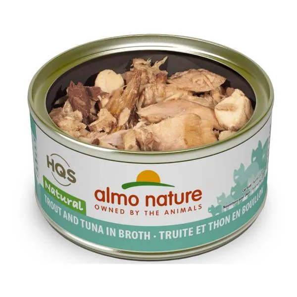 Almo Nature Natural pour Chat, Truite et Thon au Bouillon 70 g.