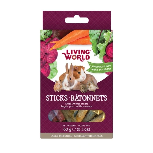 Régals Living World pour petits animaux, bâtonnets, arôme de légumes, 60 g (2,1 oz)