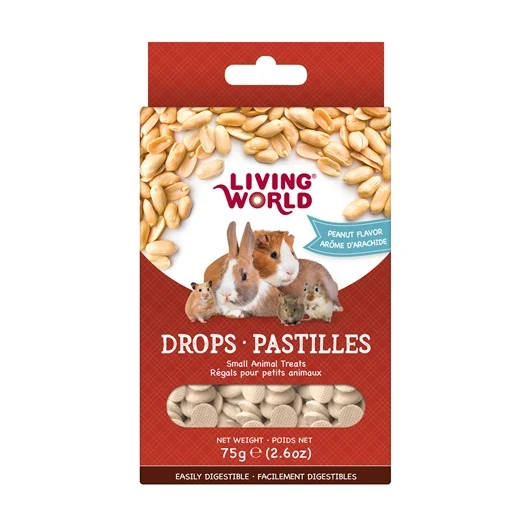 Régals Living World pour petits animaux, pastilles, arôme d’arachide, 75 g (2,6 oz)
